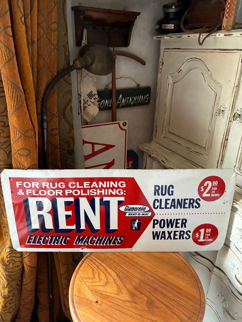 アンティーク　サイン　プレート　大きな　看板　RENT アメリカ　レア