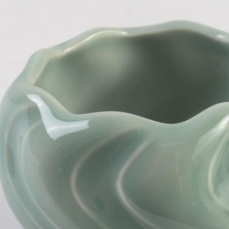 和食器　茶懐石　京焼　加藤渓山作　砧青磁　捻小附　五客　共箱　V　9314