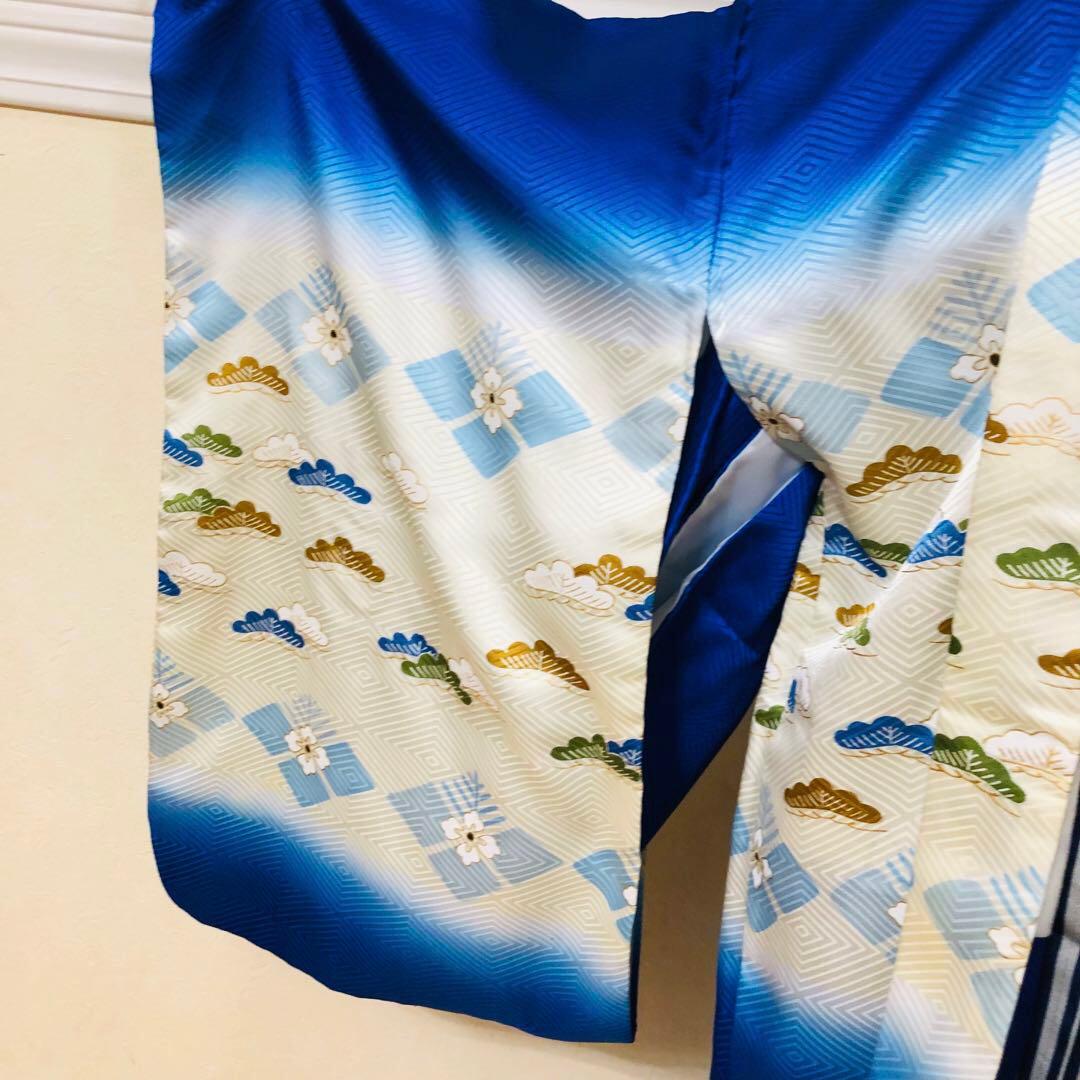 七五三 五歳‼️豪華Blue系鷹巻物金彩煌びやか❤️完全フルセット‼️家から揃える無し