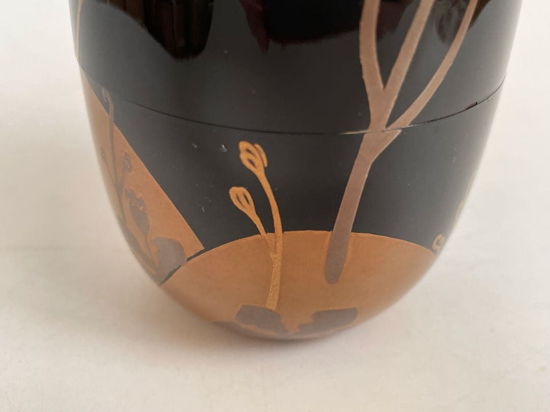 塗師　漆芸家　目白宗芳　棗　蕨　蕨蒔絵　棗　茶入　共箱