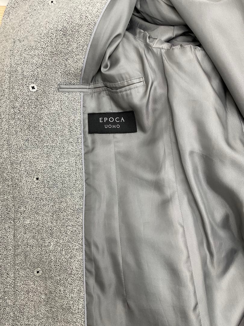 【美品】EPOCA UOMO エポカウォモ フーデッドコート ウール グレー