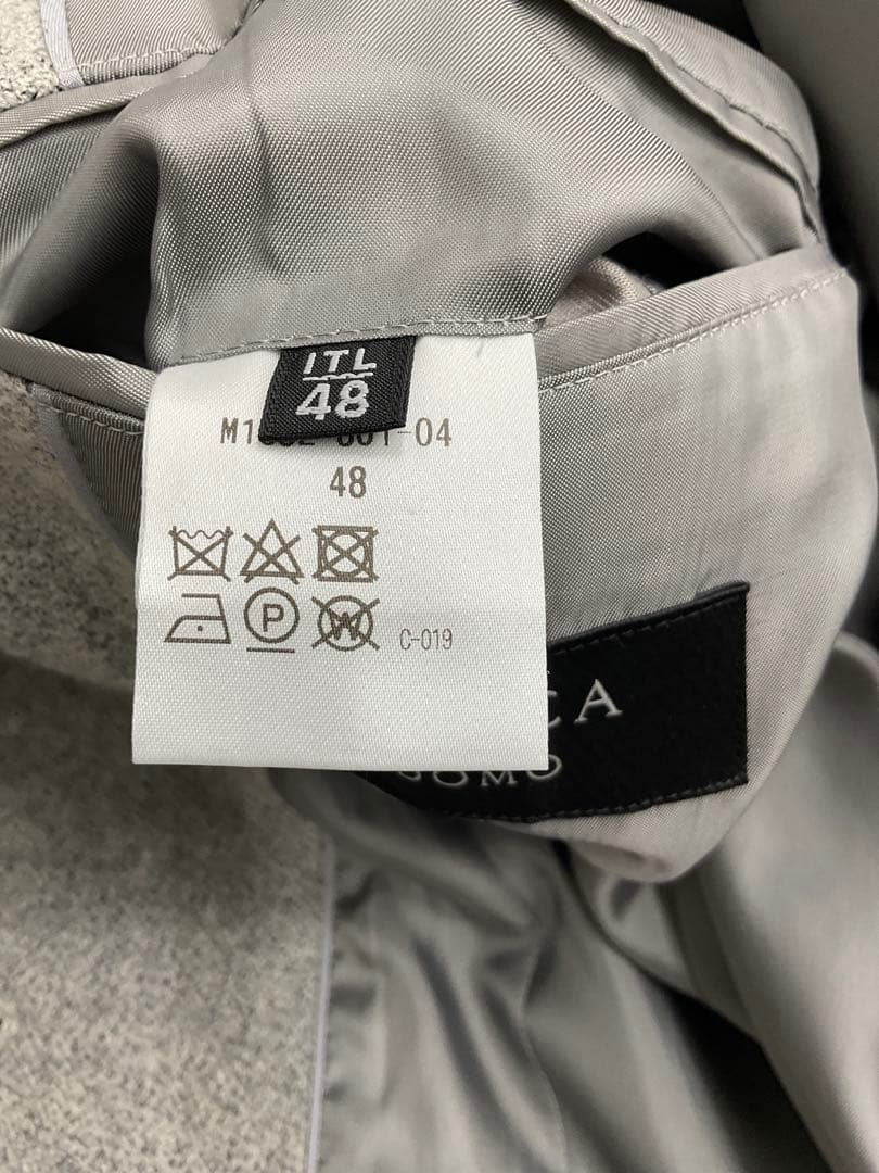 【美品】EPOCA UOMO エポカウォモ フーデッドコート ウール グレー