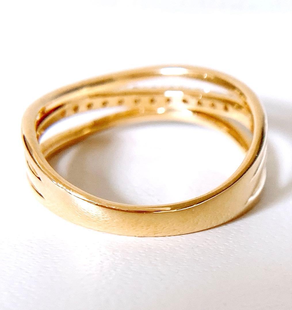 現行品❣️15号❗️美品✨ヴァンドーム青山　k18YG 3連風ダイヤリング