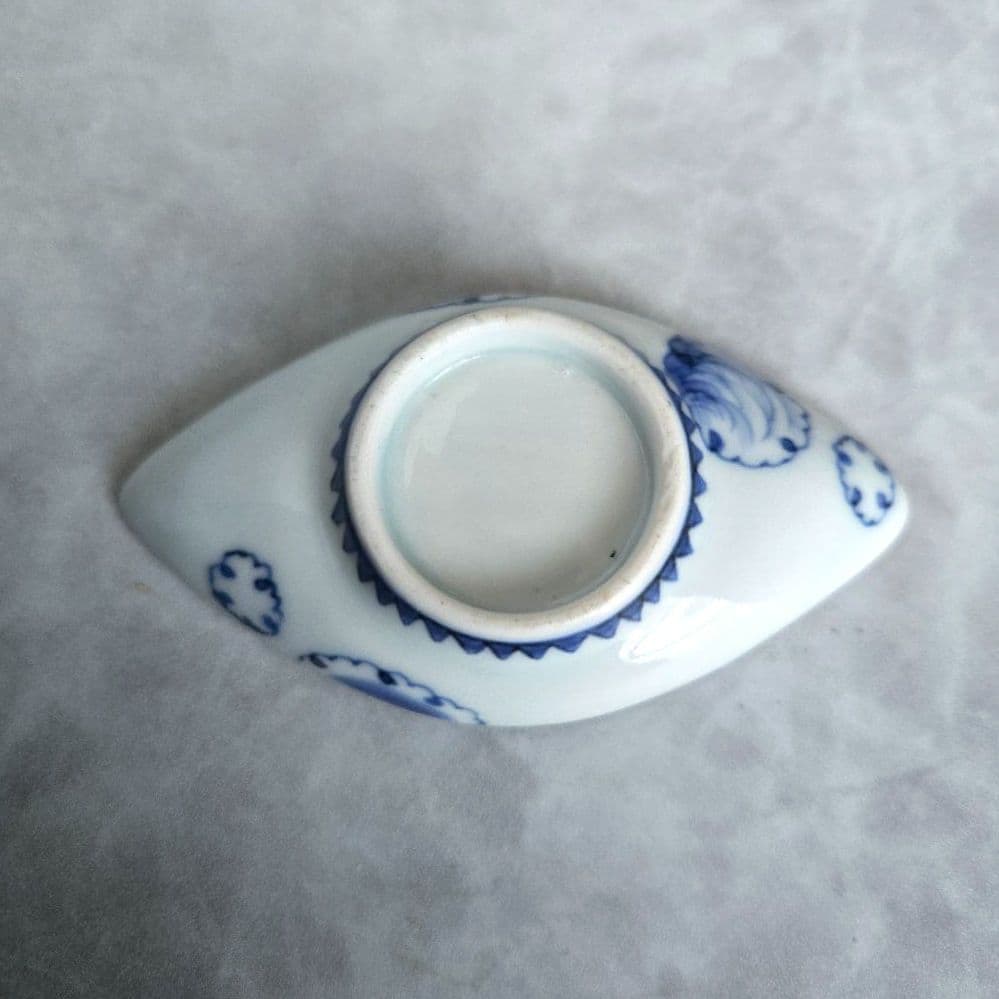 古伊万里　染付　豆皿　小皿　江戸　骨董　金直し　金継ぎ　藍柿　アンティーク