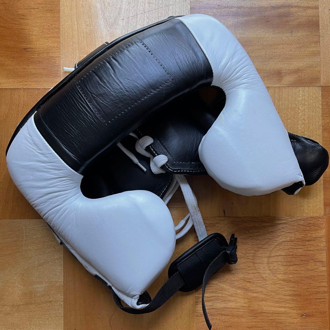 【訳あり】PRIZE RING ヘッドギア 白/黒 レザー