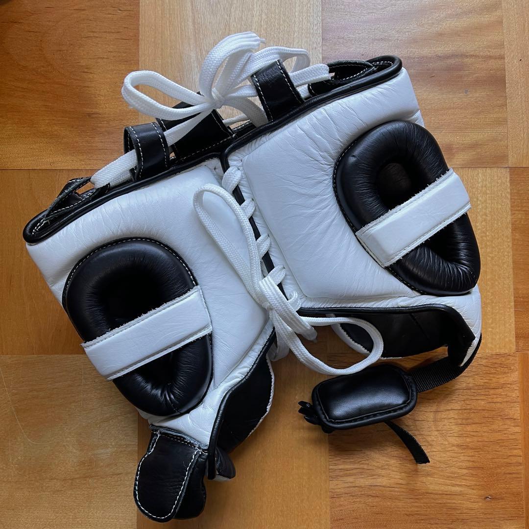 【訳あり】PRIZE RING ヘッドギア 白/黒 レザー