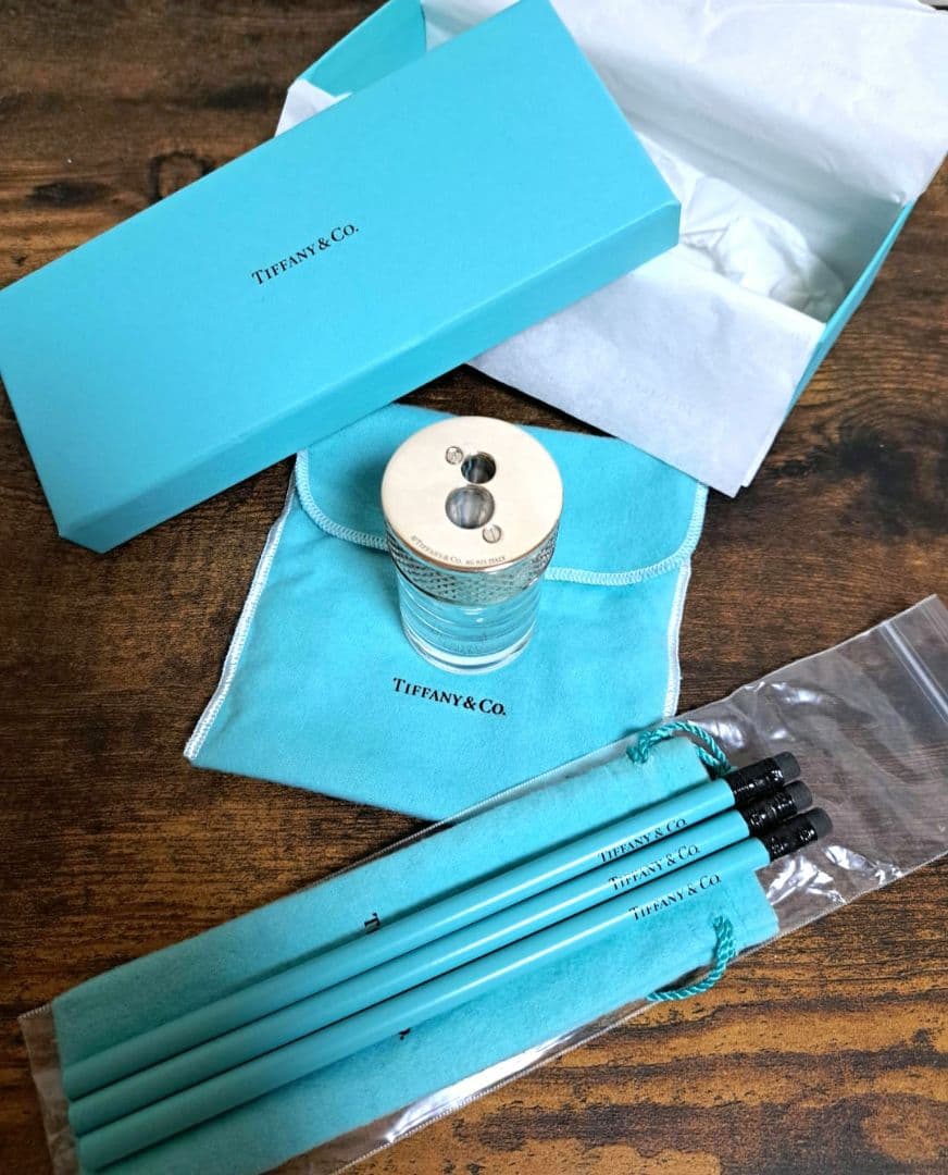 ティファニー ダイヤモンドポイント SV925 鉛筆削り 鉛筆3本セット レア