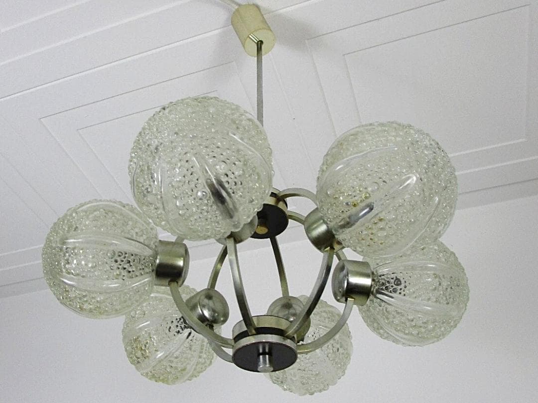 点灯確認済み スプートニク 6灯 60s スペースエイジ シャンデリア ライト