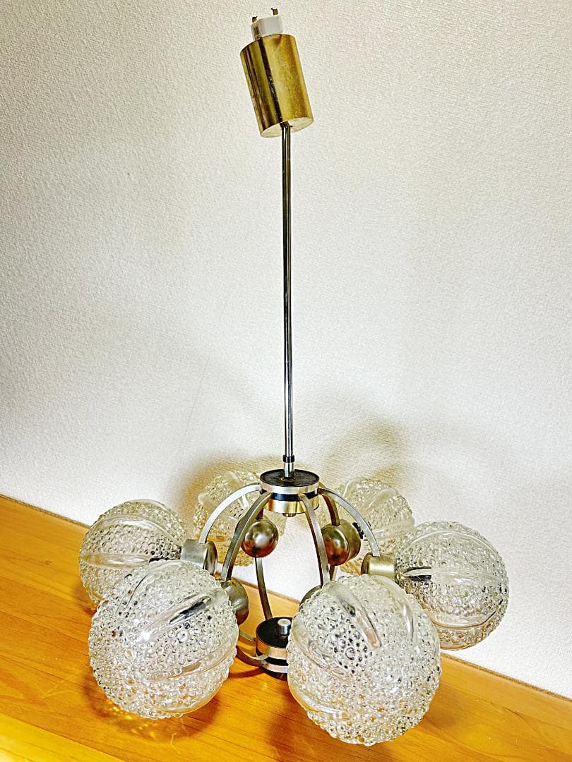 点灯確認済み スプートニク 6灯 60s スペースエイジ シャンデリア ライト