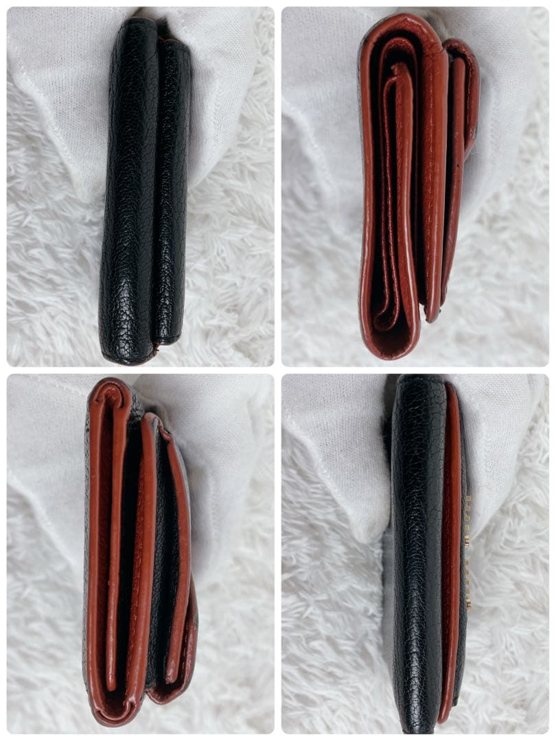 極美✨ ミュウミュウ マドラス　ラブレター ハート　折り財布 黒 FRID搭載