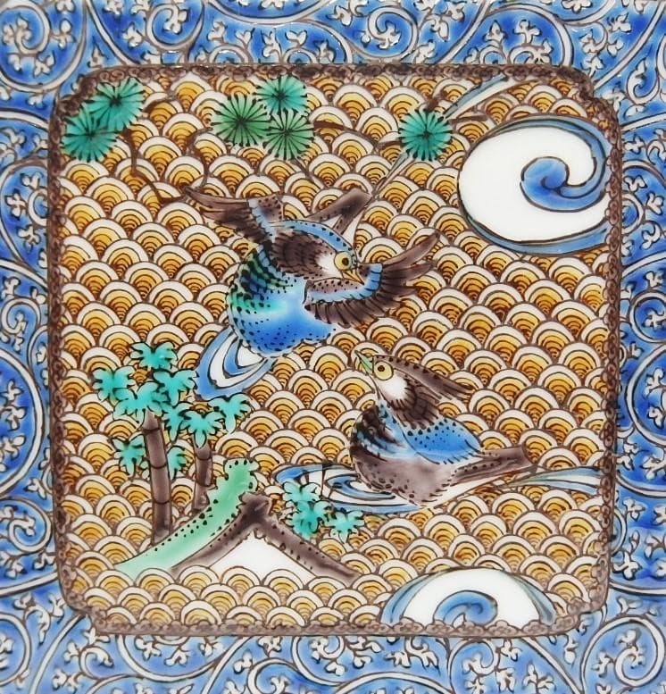 福永幾夫作/色絵鴛鴦図香炉/【共箱】/最上作！/美品！