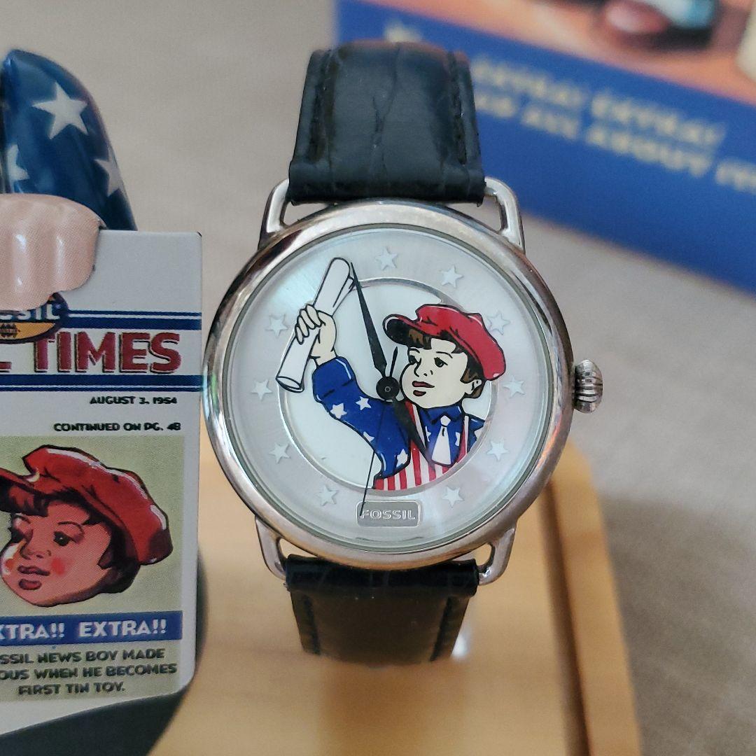 FOSSIL NEWS BOY 時計　ブリキ人形
