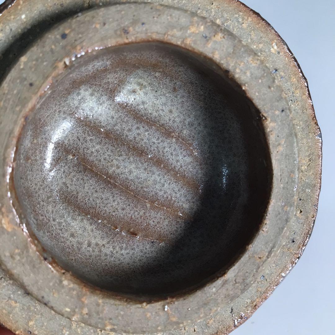 Ｍ４９１　香合　『陶製』『大野鈍阿造』『達磨香合』　共箱　茶道具