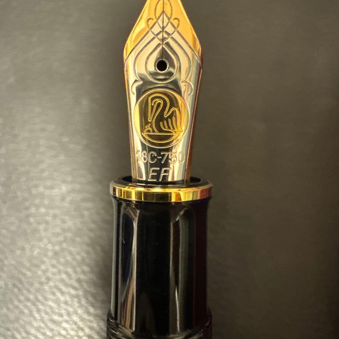 Pelikan M800緑縞18C-750 EF(極細) ペリカン　スーベレーン