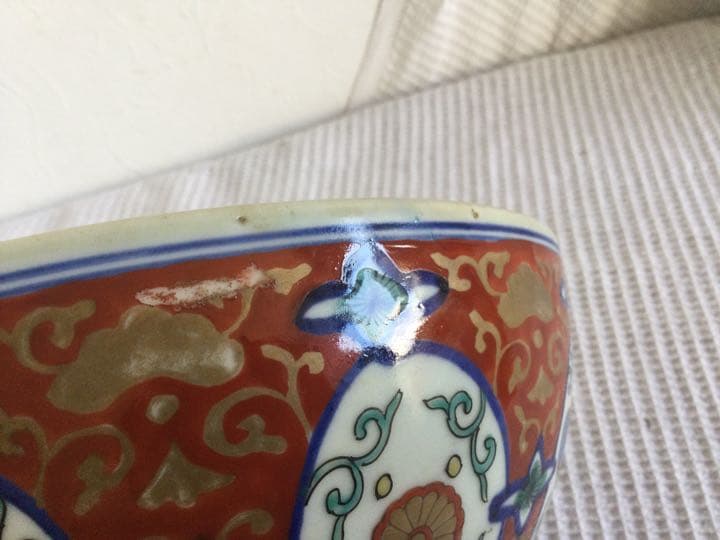 美品！！ 古伊万里「色絵金蘭手深鉢 ・唐子図」