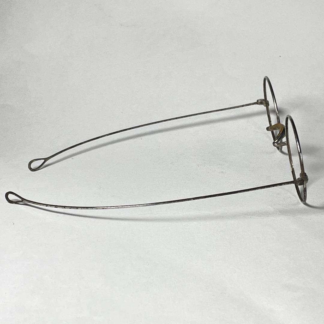 1860s フレンチアンティーク メタル 丸眼鏡 イタリア スカルテンプル 一山