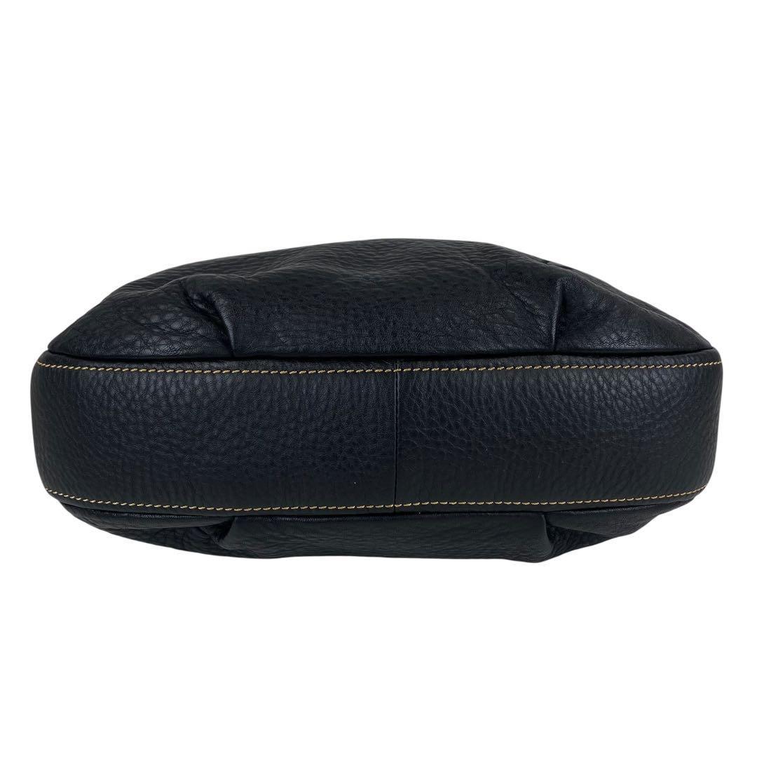 Kitamura キタムラ ショルダーバッグ オールレザー シボ革 Kマーク 黒