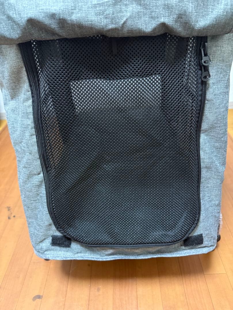 ワンタッチ　折りたたみペットカート グレー