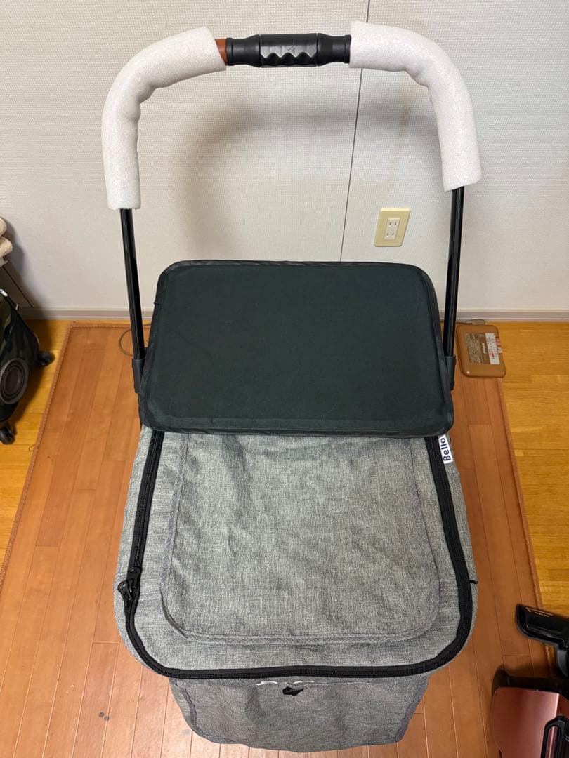 ワンタッチ　折りたたみペットカート グレー