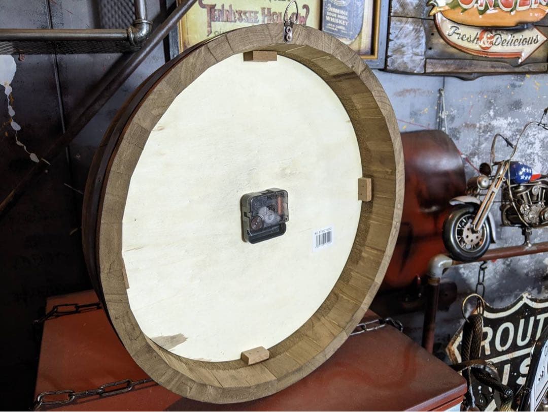 樽型 ウォールクロック 249 ウイスキー樽 壁掛け時計 ホグスヘッドバレル