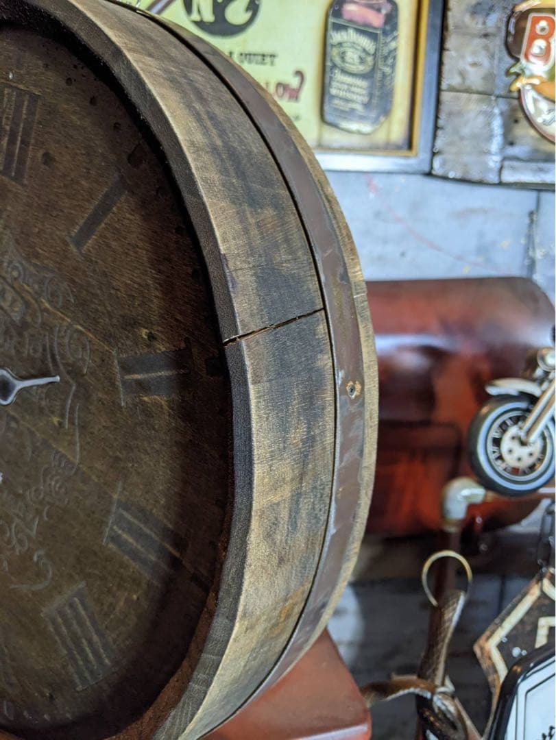 樽型 ウォールクロック 249 ウイスキー樽 壁掛け時計 ホグスヘッドバレル