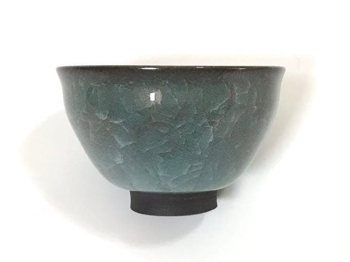 作家物　峯岸勢晃　青瓷盃　青磁　ぐい呑　酒器　猪口　盃　共箱