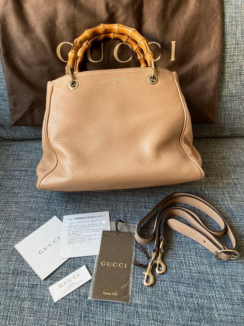 GUCCIグッチ バンブー ハンドバッグ 日本限定 フローラ 2wayベージュ