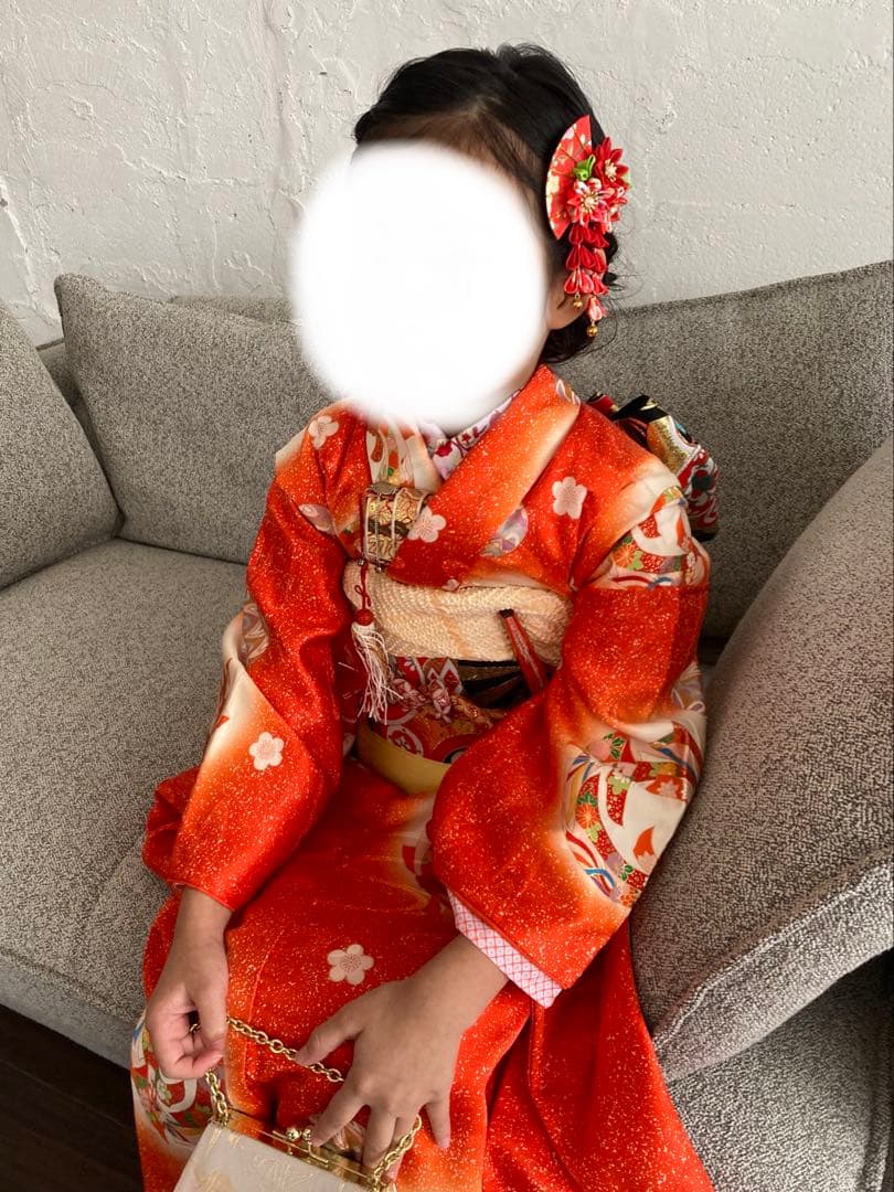 7歳 七五三 正絹 古典柄着物 フルセット