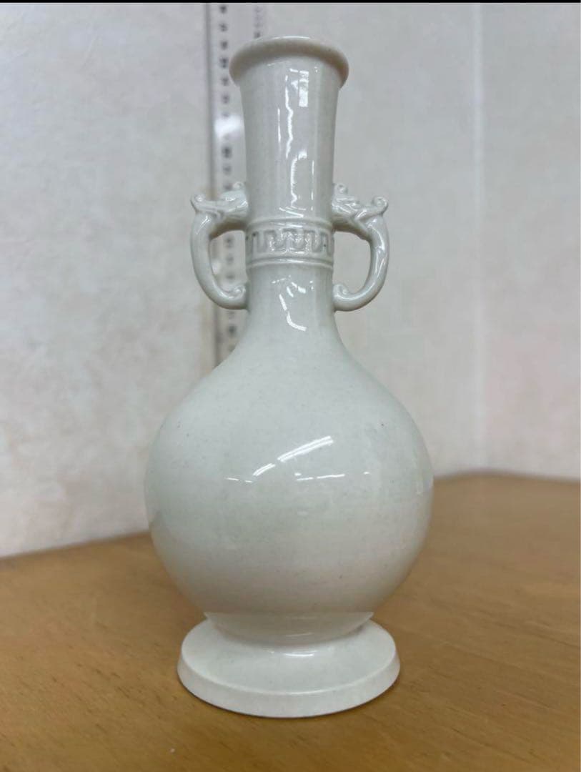 中国　朝鮮李朝高麗白磁瓶　古美術唐物コレクション発掘骨董　アンティーク江戸　青磁