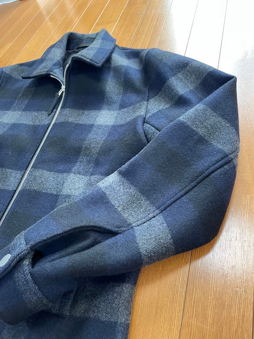 Theory メルトンウールブルゾンモザイクチェック　Lサイズ