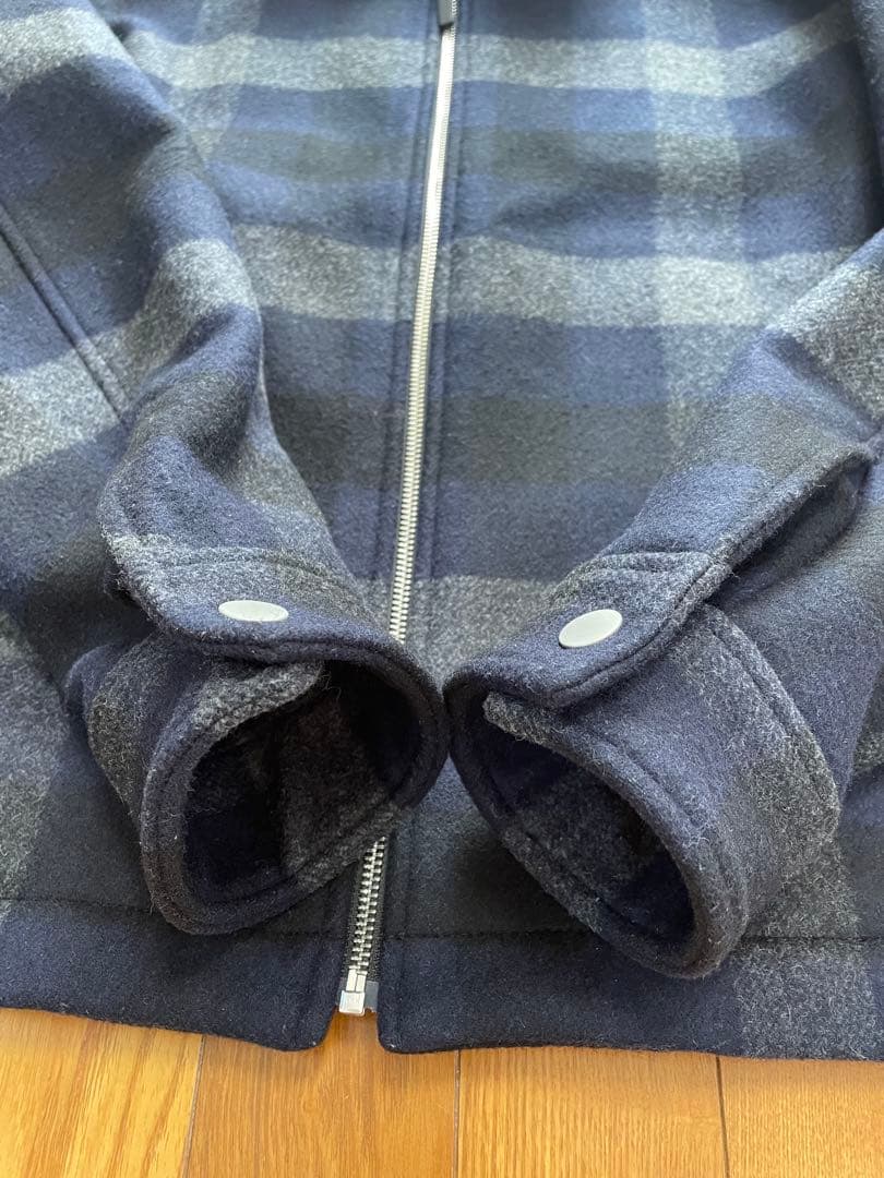 Theory メルトンウールブルゾンモザイクチェック　Lサイズ