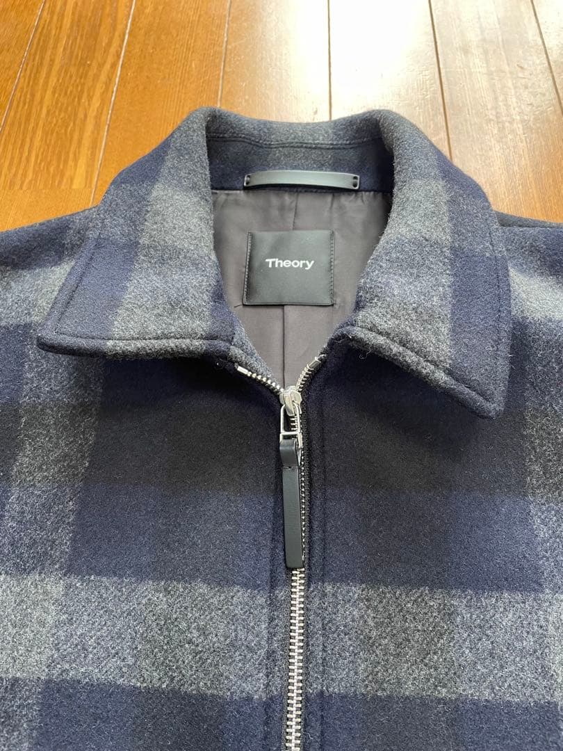 Theory メルトンウールブルゾンモザイクチェック　Lサイズ