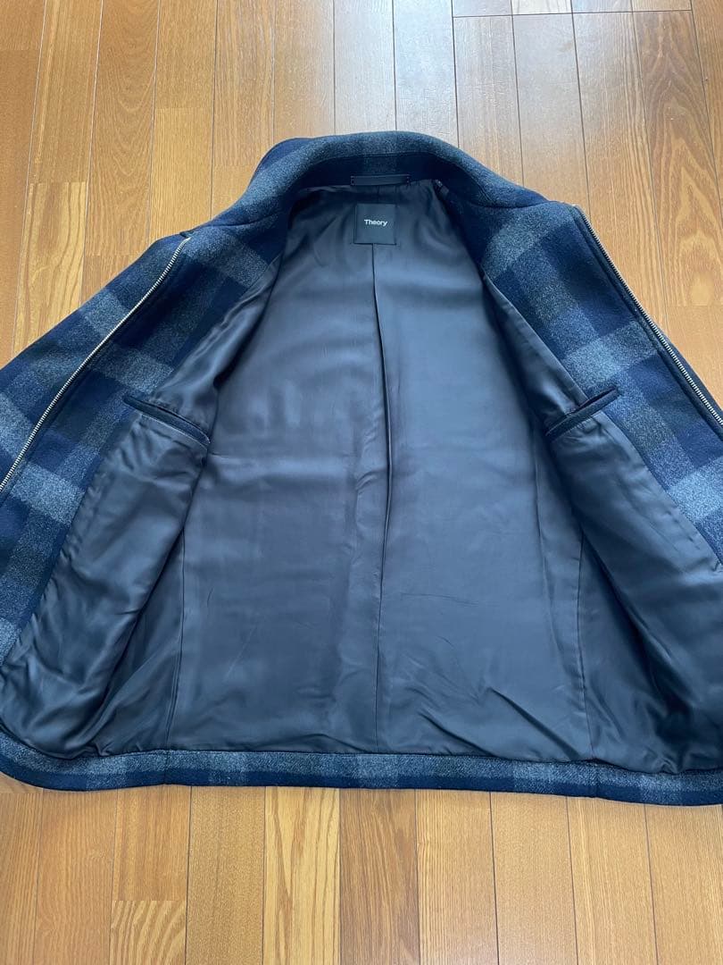 Theory メルトンウールブルゾンモザイクチェック　Lサイズ