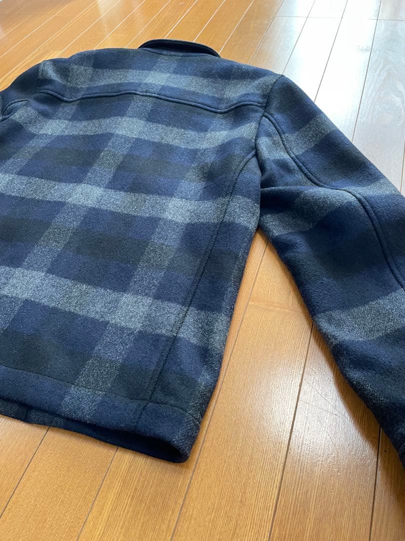 Theory メルトンウールブルゾンモザイクチェック　Lサイズ