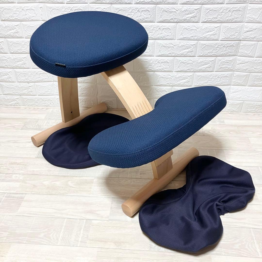 極美品　別売カバー付　バランスイージー　balance easy 紺　ネイビー