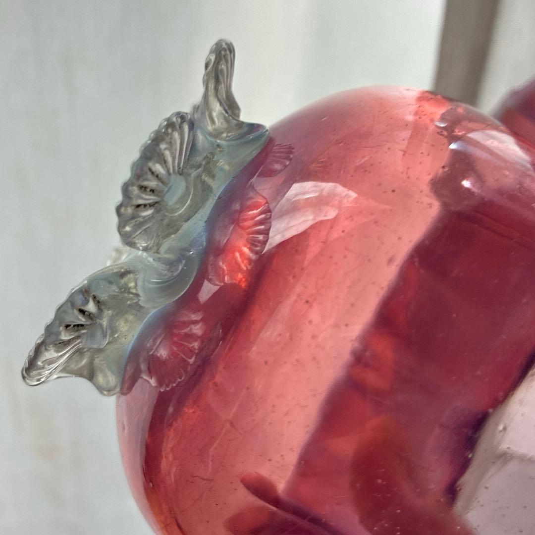 イギリス　レア品ヴィクトリアンアンティークウランバセリン　クランベリーコンポート