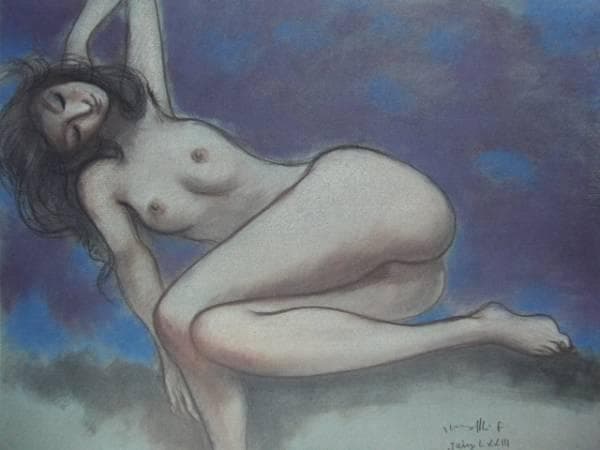 古沢岩美、デッサン 35、希少大判画集画、新品額装付、状態良好