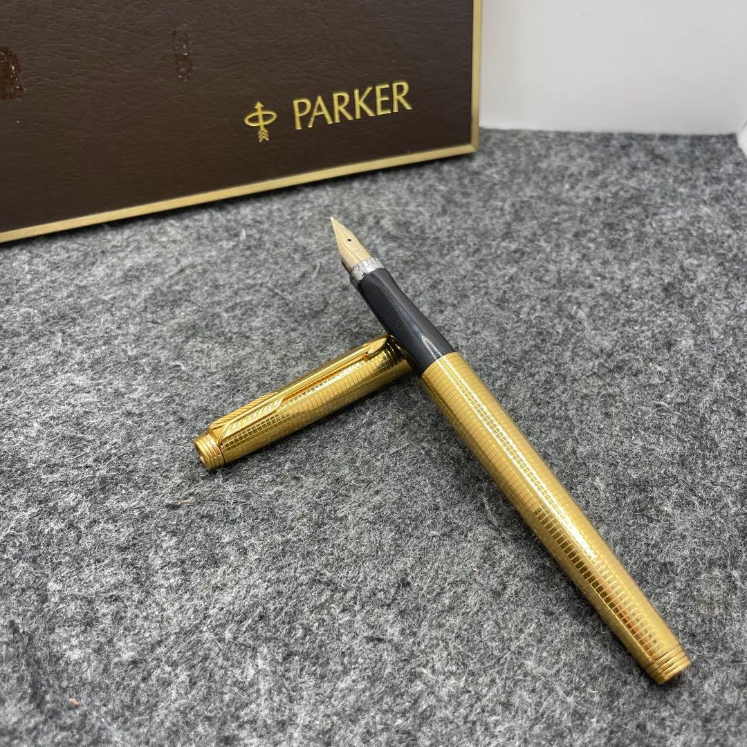 ☆PE421□パーカー75 万年筆 14KG.F. シズレ 箱付き