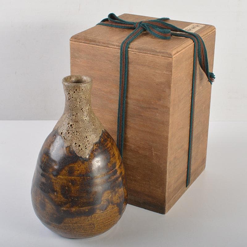 唐津焼　古唐津　徳利瓶　時代箱付　M　R7090