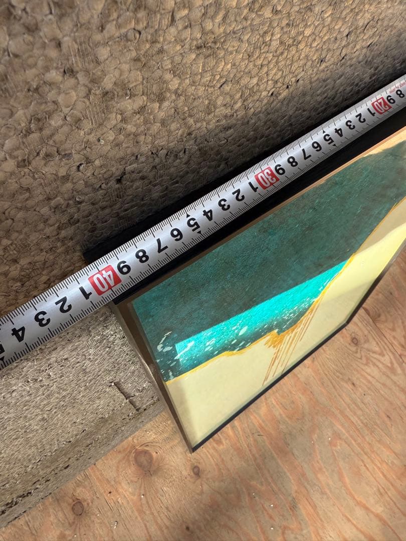 青と金の抽象画 アクリル・ガッシュ3枚セット