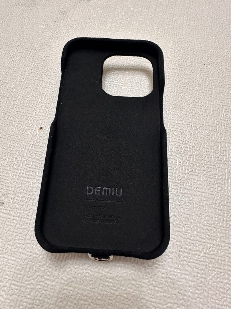 DEMIU スエード フリップケース 黒iPhone14Pro用