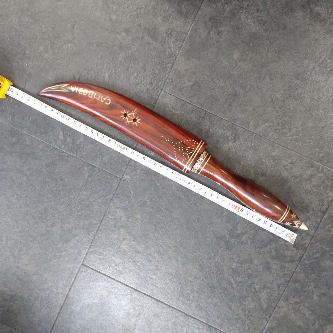 【希少 カンボジア ナイフ】大サイズ 木製 戦闘具 オブジェ 木彫 工芸品