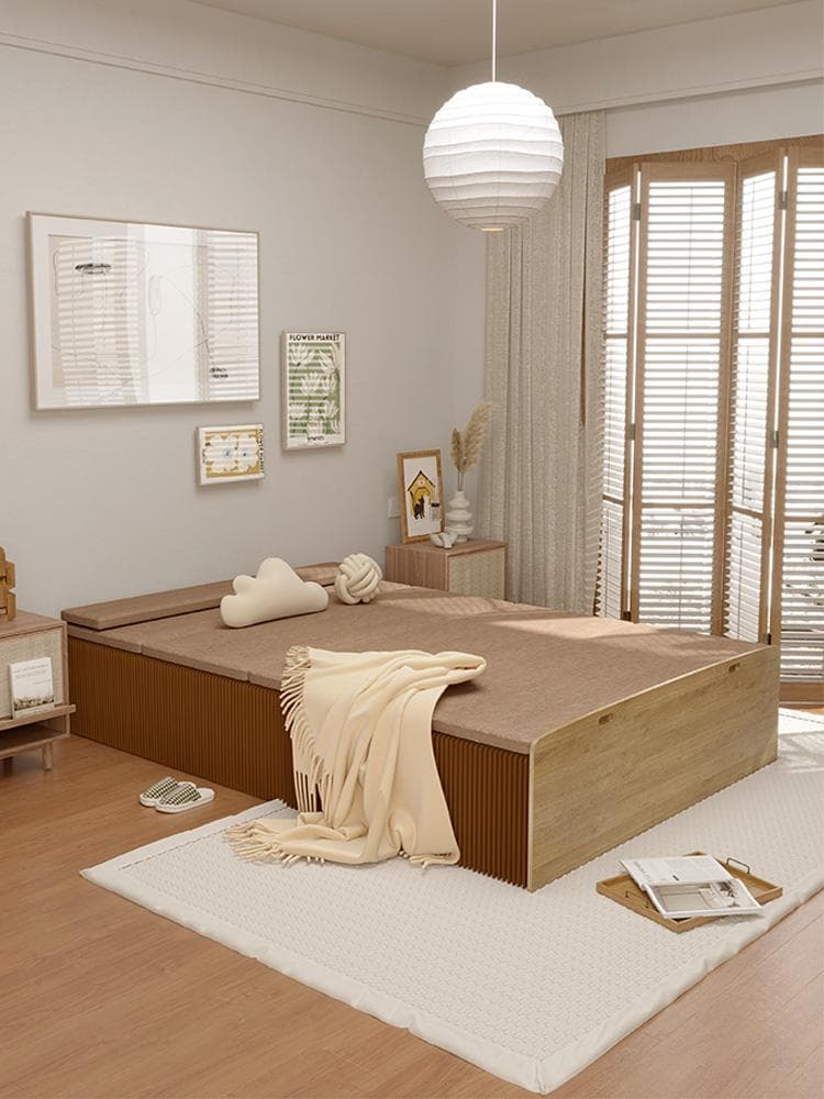 ペーパー折りたたみベッド幅60㎝高さ16㎝組立不要 マットレス付き 一人暮らし