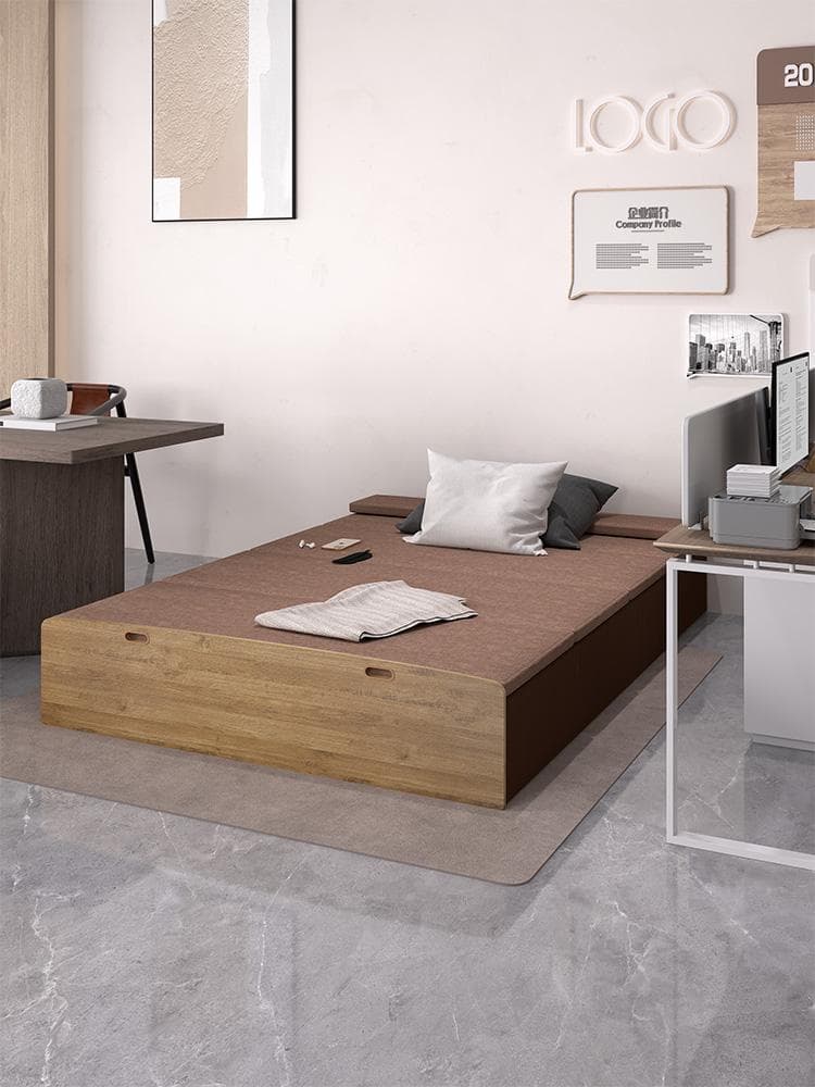 ペーパー折りたたみベッド幅60㎝高さ16㎝組立不要 マットレス付き 一人暮らし