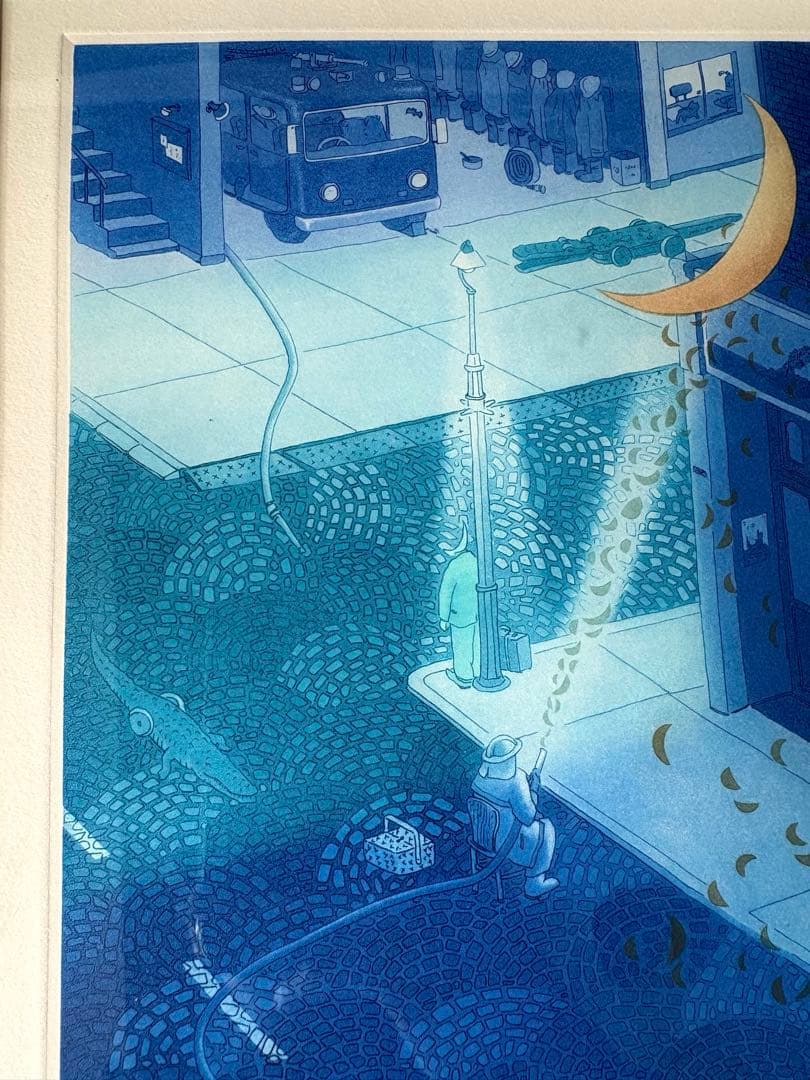 小浦昇 版画 サイン入り CROCODILE SHOP 57/150 銅版画