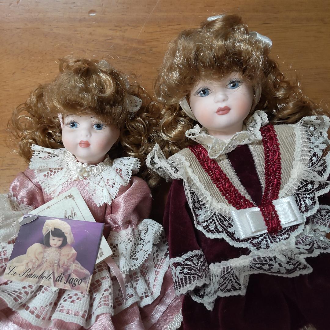 人形　2体　イタリア製　ドール　ヴィンテージ　西洋人形　ビスクドール