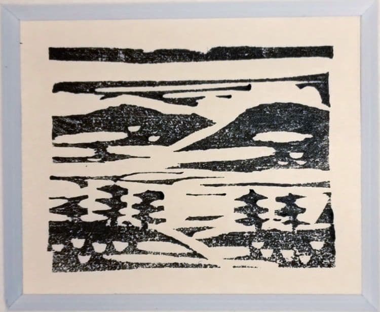 小川龍彦木版画セット 小品風景と花3点セット、毎日新聞カット集2