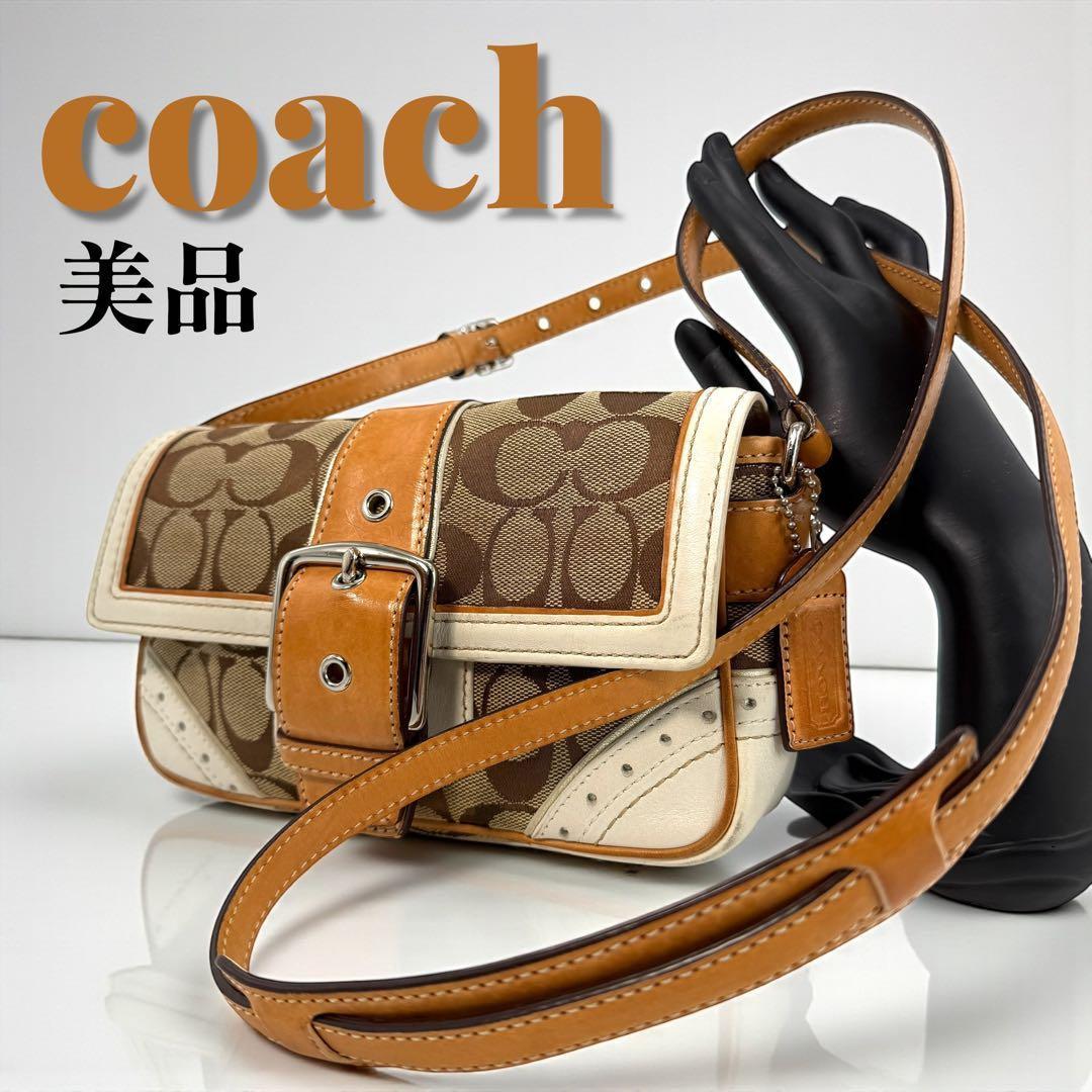 《入手困難》coach ショルダーバック ソーホー キャンバス レザー y2k