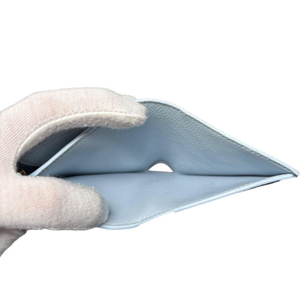 ルイヴィトン アンプラント ポルトフォイユ リサ 水色 折財布