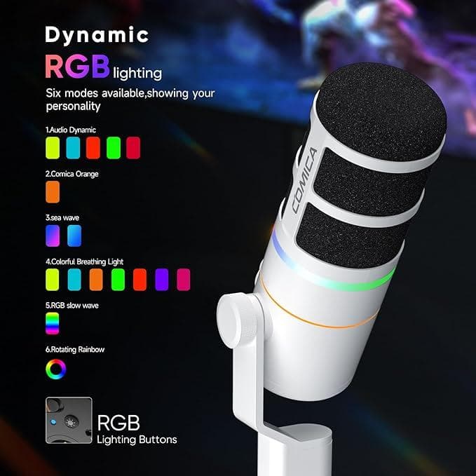 COMICA ダイナミックマイク USB/XLR EJoy D10 有線　白色